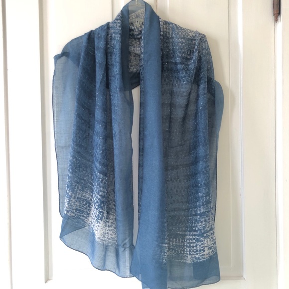Spring Blue Pattern Scarf - Picture 2 of 5
